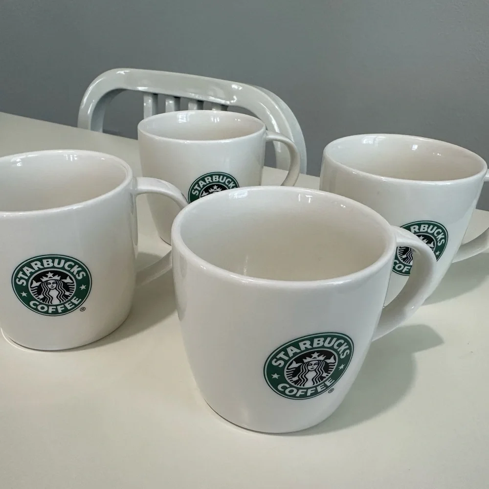 Set of 4 bone china Starbucks mugs 12 oz each 2008 - Picture 8 of 8